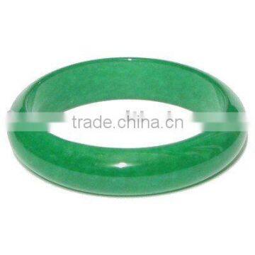 58mm round cut green jade stone bangle