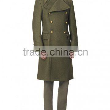 2015 new style 100% cashmere classic army grey 100 cashmere coat