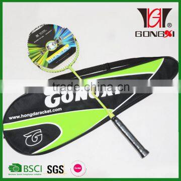 GX-8090 GREEN OEM aluminium&fiberglass badminton racquet with badminton bag/game badminton