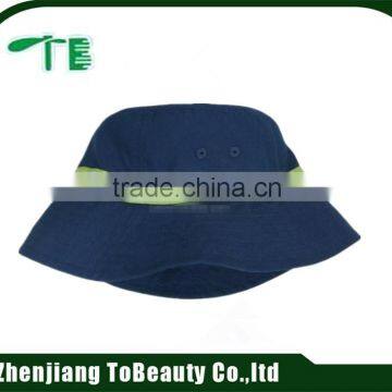 fish fabric navy blue bucket hat