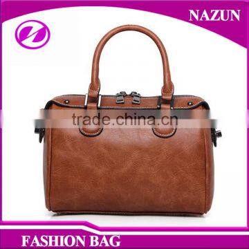 Online Shopping Brown Classical Handmade Cross Body Handbags pu Leather messenger bag for ladies