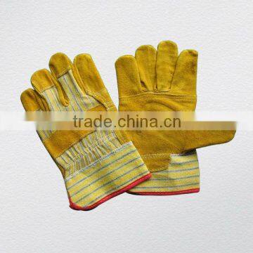 cow split leather patched palm working glove