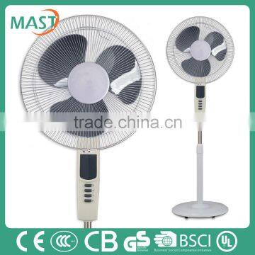 16 Inches home appliance 1.3 M Stand Fan With 2.5 KG round base in 2016