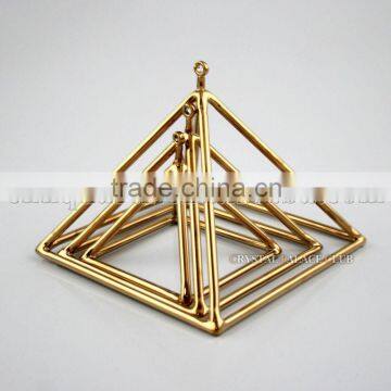 Golden or Pure Gold or Platinium or Titanium Quartz Crystal Singing Pyramid photo-2