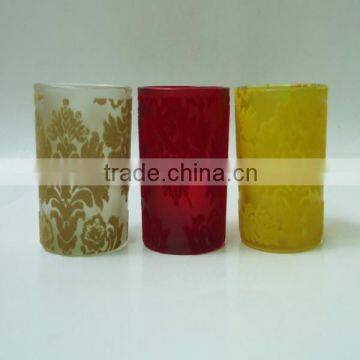 Decorative designed fancy glass candle cup on sale