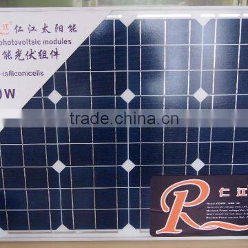 RJ Factory 18v mono solar cells pv module 50W Solar panel