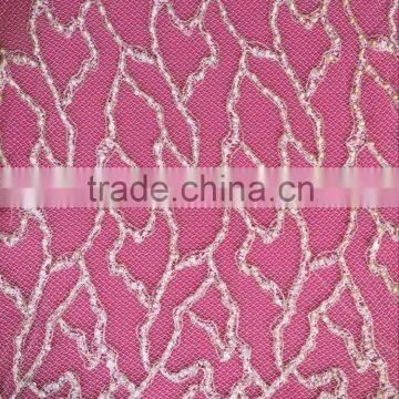 Web pattern shiny sequin embroidery design on tulle fabric