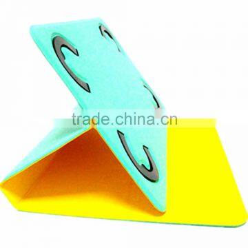 Two Side Silicone Leather Three Folder Rotating Stand Leather Case for Tablet pc photo-2