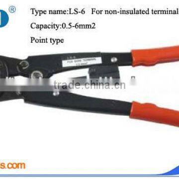 Hand Tools Supplier Top Quality pliers for non-insulated cable connector 0.5-6mmsq LS-6 ratchet Manual hand crimping tools