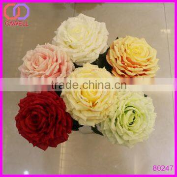 New design big head artificial rose flower china wholesale