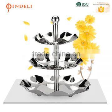 3 Tier Fruits Cakes Desserts Plate Stand Stainless Steel Plates