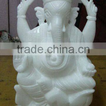 Stone White Ganesha Idols