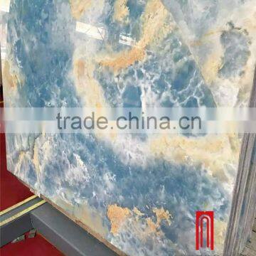 polished backlit blue onyx stone panel slab price