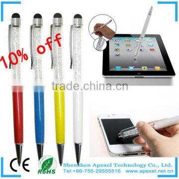crystal stylus pen,rubber tip stylus pen,wholesale for promotional pen