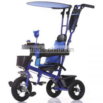 3 wheels hand pushing baby tricycle,fashionable hand-push baby tricycle with canopy