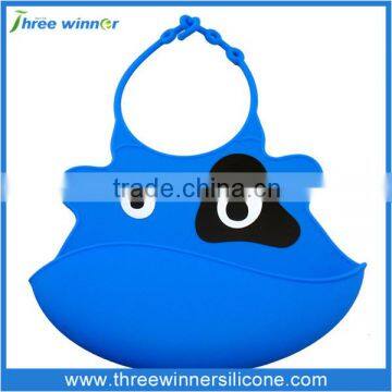 Printing cartoon durable custom baby bib silicone baby bib