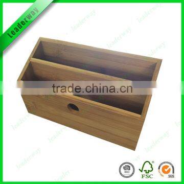 Stand Office Bamboo Supply Stationery Holder on the Desk photo-4