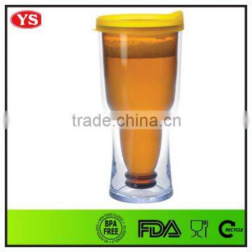 14oz 400ml plastic double-layer beer mug with lid