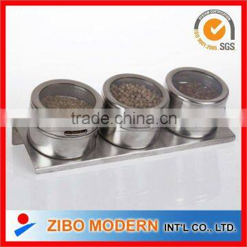 Stainless Steel Salt Pepper Set/glass Canister