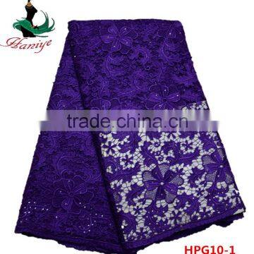 Haniye 2016 Wholesale lace fashion cotton beautiful flower chemical lace fabric african Guipure lace/HPG10