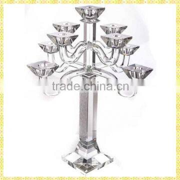 Handmade Exquisite Tall Clear Crystal Candelabra For Wedding Party Table Centerpiece Decoration