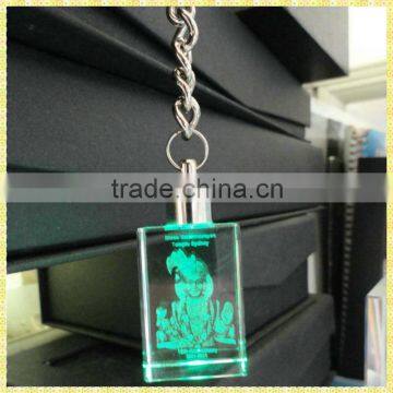 Best Seller Mini 2 Leds Glass Flashlight Keychains For Crystal Promotion Gifts