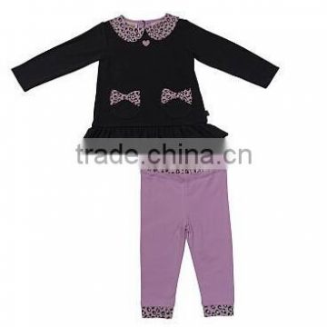 Vantage black&purple long-sleeve girl's clothes set