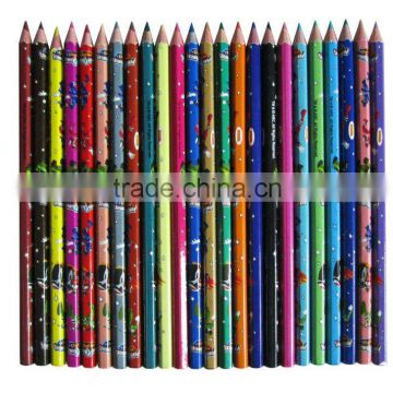 six tangular color pencil