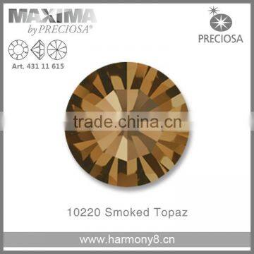 Original PRECIOSA MC Chaton Maxima, Smoked Topaz Point Back Rhinetsone