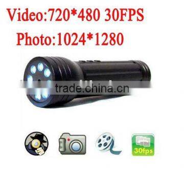 HOT sale !!! 720*480,30fps,AVI format Torch video camera