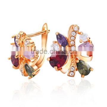 2016 Alibaba Wholesale Fashion Colorful Cubic Zirconia Jewelry , Women's Hoop Earring