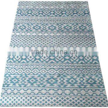 Hand Knotted 15K White/Blue Wool/ Art silk Carpets