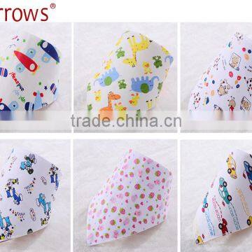 New Printed Cartoon Pattern High Quality Cotton Bandana Drool Bibs Baby Bibs Saliva Apron Towel