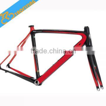 2015 chinese popular style carbon road bicycle frame for sale including frmae fork headsets clamp BSA black