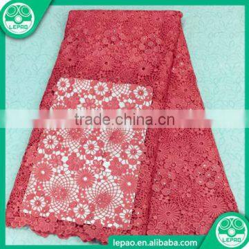 100% Polyester Teal Nigerian Cord Lace Wholesale Stock Fabric, Embroidered High Quality Cupion Lace Fabric for Women photo-2