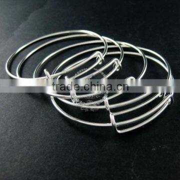 69mm Diameter Silver Plated Brass Simple Wiring Bracelet for Beading 1900099 photo-2