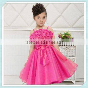 New arrival pearl flower queen flower girl dress colorful sleeveless bow dress baby girls wedding dress evening puffy dress