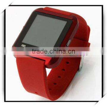 Hot Sale!U8 Fashionable Silicone Bluetooth Touch Screen Smart Watch Red