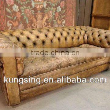 antique french style classic leather chesterfield sectional sofa set