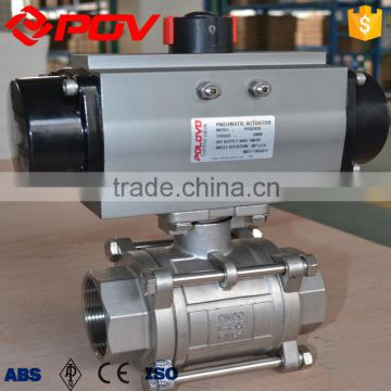 Pneumatic ball valve two pieces thread type