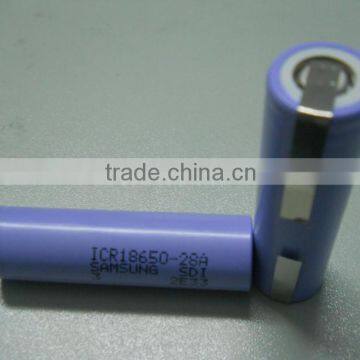 samsung 18650 2800mAh ICR18650-28A 3.7V li-ion battery with tabs