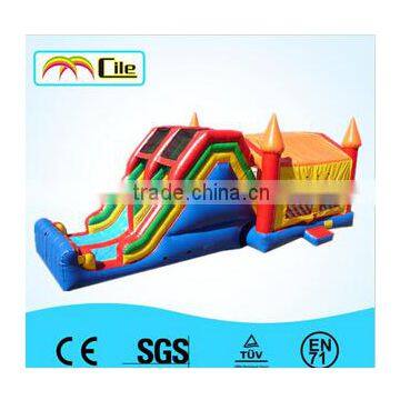 Inflatable PVC tarpaulin castle, air bouncer inflatable slide house for kinds