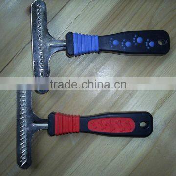 Plastic Handle Metal Pet Rake Comb