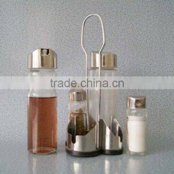 glass spice bottle set