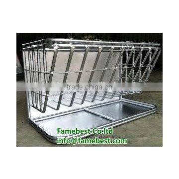 Galvanized Hay Rack with trough and top cover for Horse stall panels