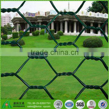 Green PVC coated woven hexagonal iron chicken wire netting