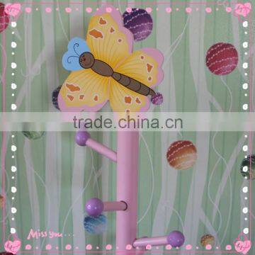 Creative Color Cartoons Children Solid Wood Coat Racks and Lovely Floor Hanging Clothes Bag Coat Rack photo-5