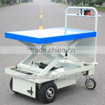 Electric motorcycle lift table with one scissor