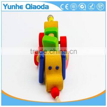 Colorful Pull Along Wiggles Dog Wooden Toy Wiggles as You Pull They Make a Clicking Sound and Make a Fun Baby photo-6