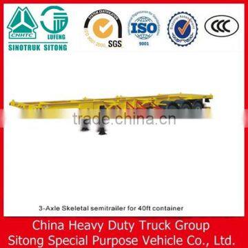 Sino Truck skeleton container carrier Truck 20ft container chassis semi trailer for sale